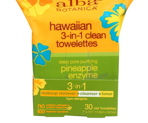 Alba Botanica Hawaiian Towelettes 3-in-1 - 30 Pack - RubertOrganics