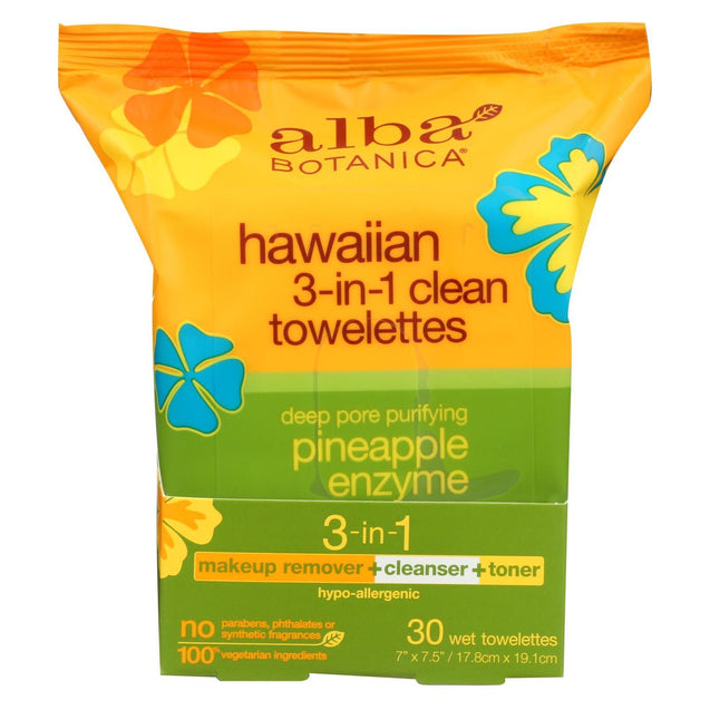 Alba Botanica Hawaiian Towelettes 3-in-1 - 30 Pack - RubertOrganics