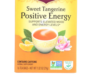 Yogi Positive Energy Herbal Tea Sweet Tangerine - 16 Tea Bags - Case Of 6