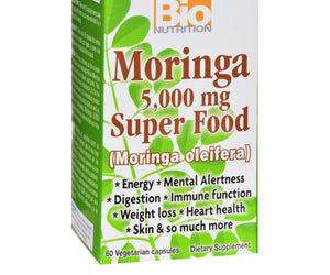Bio Nutrition Moringa 5,000 Mg Super Food - 60 Vegetable Capsules - RubertOrganics