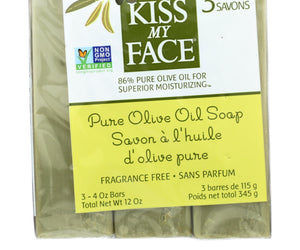 Kiss My Face Pure Olive Oil Moisturizing Soap - Pack Of 3 - 4 Oz - RubertOrganics