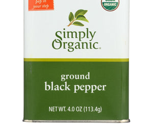 Simply Organic Ground Black Pepper - Case Of 6 - 4 Oz.