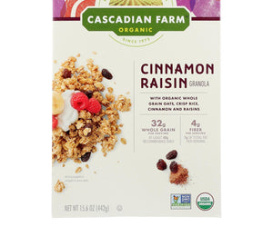Cascadian Farm Organic Granola Cereal - Cinnamon Raisin - Case Of 6 - 15.6 Oz - RubertOrganics