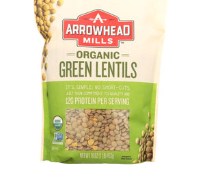 Arrowhead Mills - Organic Green Lentils - Case Of 6 - 16 Oz. - RubertOrganics