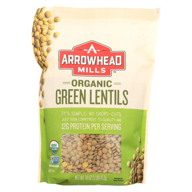 Arrowhead Mills - Organic Green Lentils - Case Of 6 - 16 Oz. - RubertOrganics