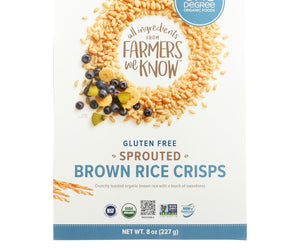 One Degree Organic Foods Sprouted Brown Rice - Crisps Cereal - Case Of 6 - 8 Oz. - RubertOrganics