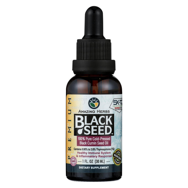 Amazing Herbs Black Seed Oil - Cold Pressed - Premium - 1 Fl Oz - RubertOrganics