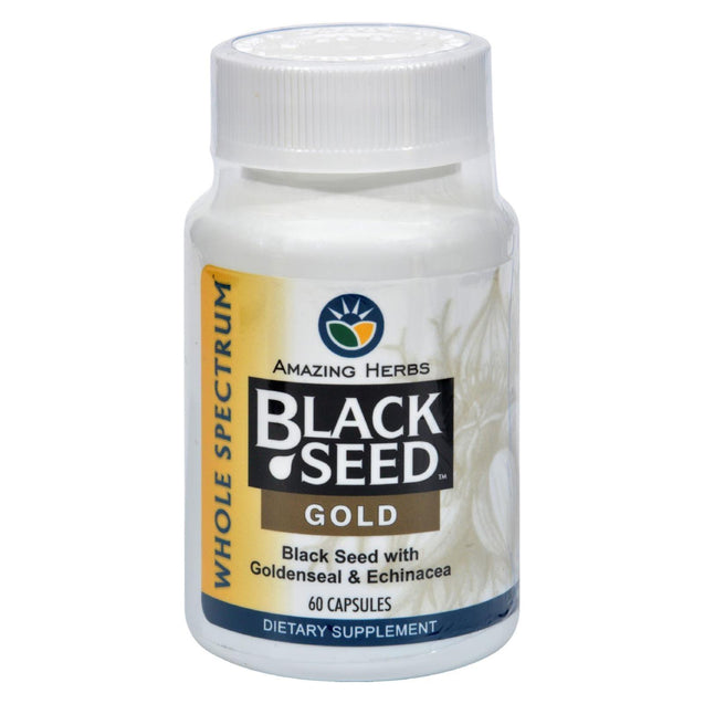 Amazing Herbs Black Seed Gold - 60 Capsules - RubertOrganics