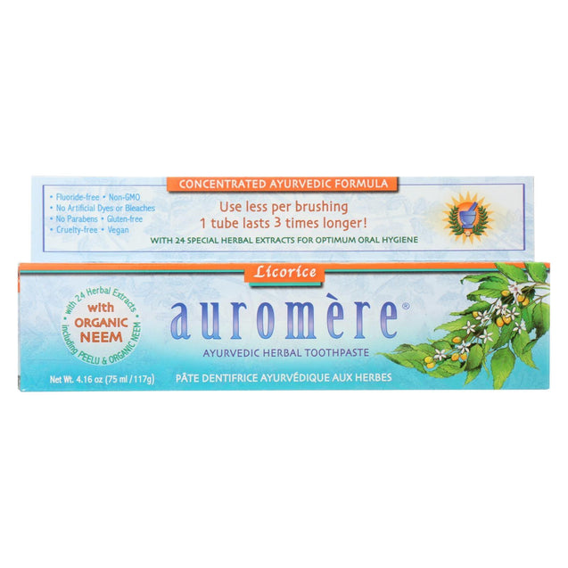 Auromere Toothpaste - Licorice - Case Of 1 - 4.16 Oz. - RubertOrganics