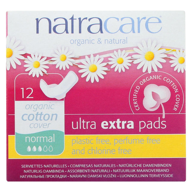 Natracare Ultra Extra Pads W-wings - Normal -  12 Count - RubertOrganics