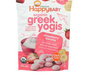 Happyyogis Yogurt Snacks - Organic - Freeze-dried - Greek - Babies And Toddlers - Strawberry Banana - 1 Oz - Case Of 8 - RubertOrganics