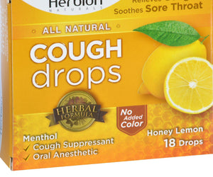 Herbion Naturals Cough Drops - All Natural - Honey Lemon - 18 Drops - RubertOrganics