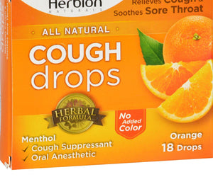 Herbion Naturals Cough Drops - All Natural - Orange - 18 Drops - RubertOrganics