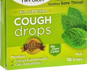 Herbion Naturals Cough Drops - All Natural - Mint - 18 Drops - RubertOrganics