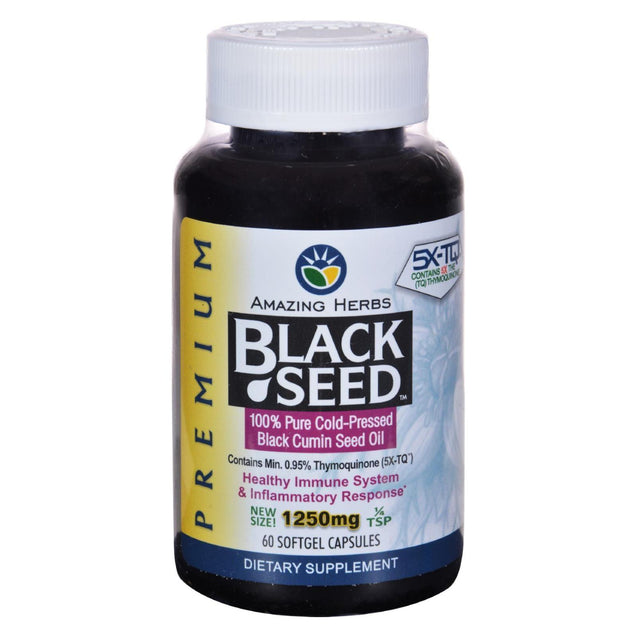 Black Seed Oil - 1250 Mg - 60 Softgel Capsules - RubertOrganics