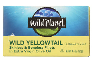 Wild Planet Wild Yellow Tail Fillets In Extra Virgin Olive Oil - Case Of 12 - 4.375 Oz.