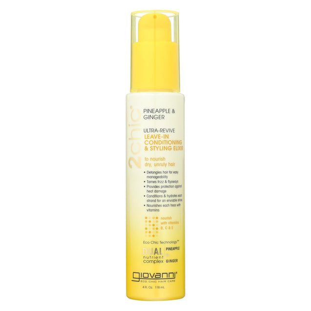 Giovanni Hair Care Products Conditioner - Pineapple And Ginger - Case Of 1 - 4 Fl Oz. - RubertOrganics
