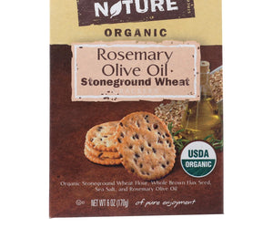 Back To Nature Crackers - Rosemary And Olive Oil Stoneground Wheat - Case Of 6 - 6 Oz. - RubertOrganics
