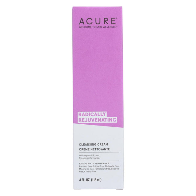 Acure Facial Cleansing Creme - Argan Oil And Mint - 4 Fl Oz. - RubertOrganics