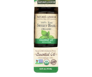 Nature's Answer - Organic Essential Oil - Sweet Basil - 0.5 Oz. - RubertOrganics
