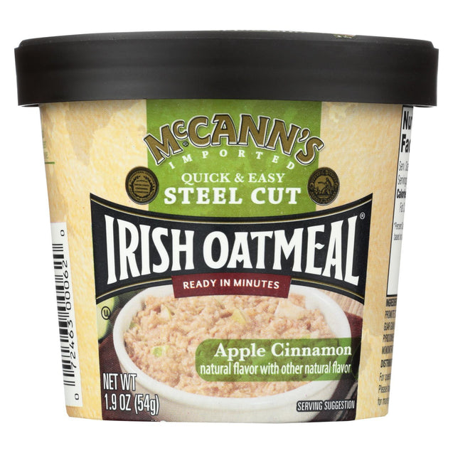 Mccann's Irish Oatmeal Instant Oatmeal Cup - Apple Cinnamon - Case Of 12 - 1.9 Oz - RubertOrganics