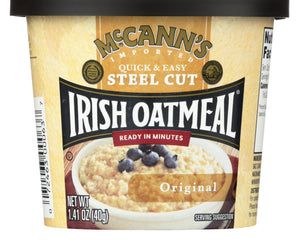 Mccann's Irish Oatmeal Instant Oatmeal Cup - Original - Case Of 12 - 1.41 Oz - RubertOrganics