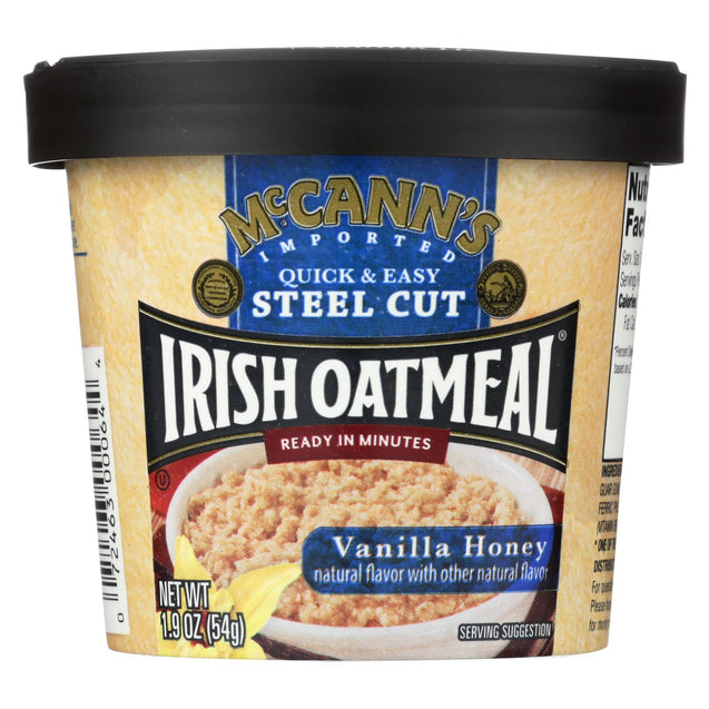 Mccann's Irish Oatmeal Instant Oatmeal Cup - Vanilla Honey - Case Of 12 - 1.9 Oz - RubertOrganics