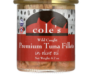 Cole's Tuna Fillets - In Olive Oil - Case Of 6 - 6.70 Oz. - RubertOrganics