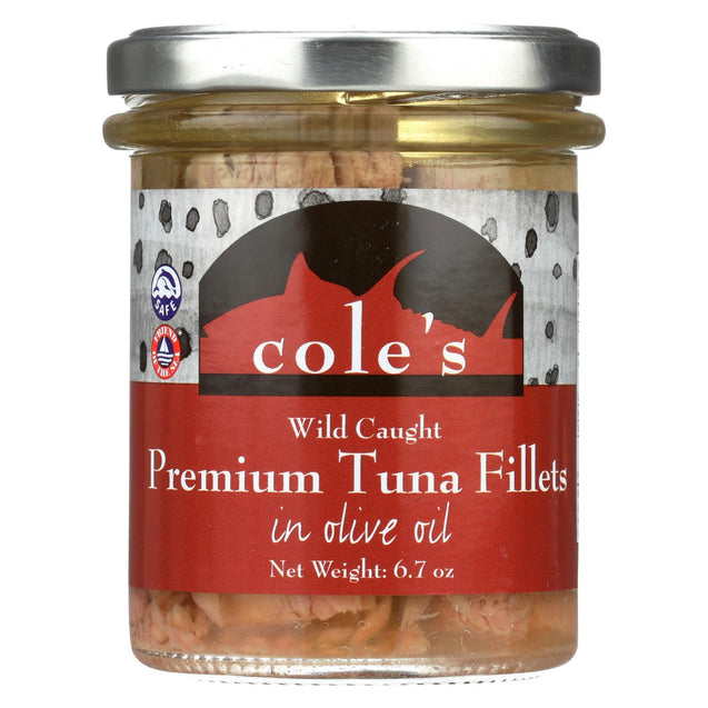 Cole's Tuna Fillets - In Olive Oil - Case Of 6 - 6.70 Oz. - RubertOrganics