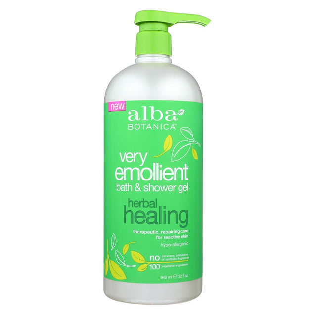 Alba Botanica - Very Emollient Bath And Shower Gel - Herbal Healing - 32 Fl Oz - RubertOrganics