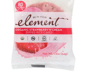 Element Rice Cake - Organic - Strawberry - Creme - Case Of 8 - 1.2 Oz - RubertOrganics