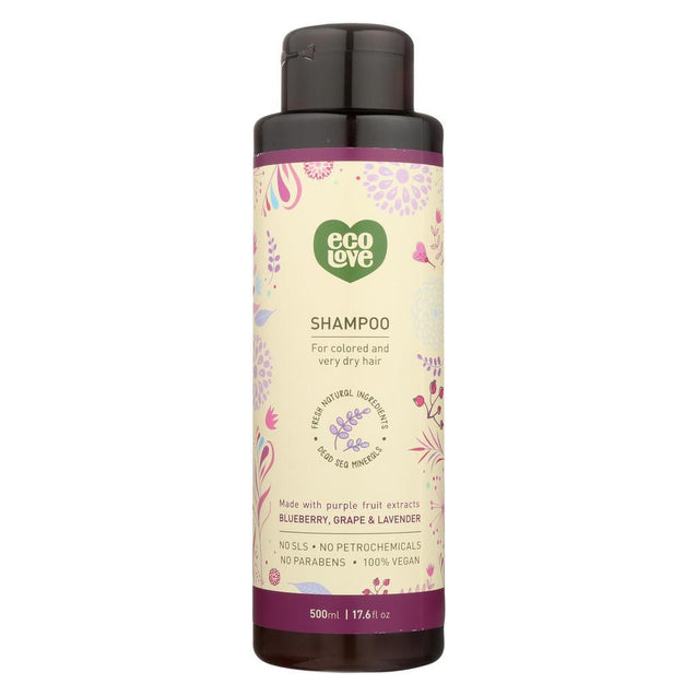 Ecolove Shampoo - Purple Fruit Shampoo For Colored And Very Dry Hair  - Case Of 1 - 17.6 Fl Oz. - RubertOrganics