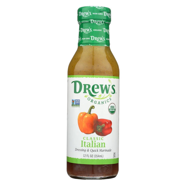 Drew's Organics Organic Dressing And Quick Marinade - Classic Italian - 12 Fl. Oz. - Case Of 6 - RubertOrganics