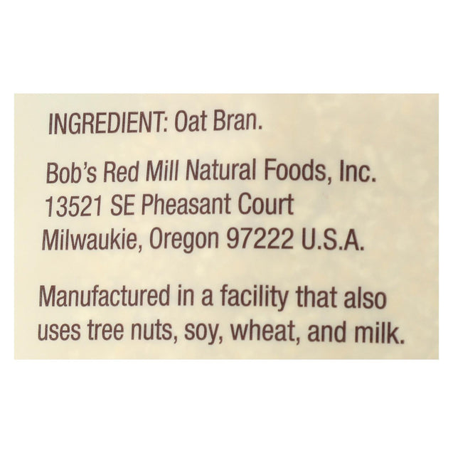 Bob's Red Mill - Oat Bran Hot Cereal - Case Of 4-40 Oz. - RubertOrganics
