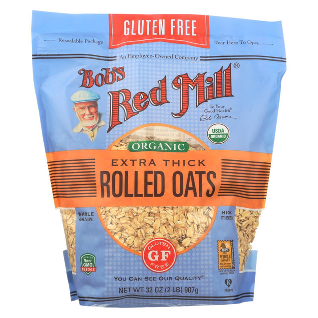 Bob's Red Mill - Organic Thick Rolled Oats - Gluten Free - Case Of 4-32 Oz - RubertOrganics