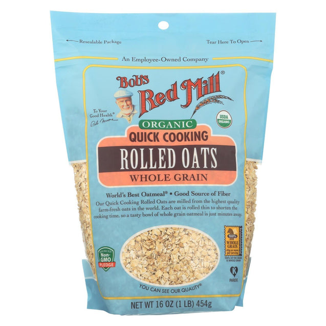 Bob's Red Mill - Oats - Organic Quick Cooking Rolled Oats - Whole Grain - Case Of 4 - 16 Oz. - RubertOrganics