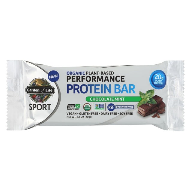 Garden Of Life - Sport Protein Bar Chocolate Mint - Case Of 12 - 2.46 Oz - RubertOrganics
