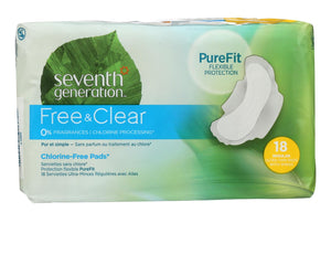 Seventh Generation - Free And Clear Pads - Regular - Case Of 6 - 24 Count