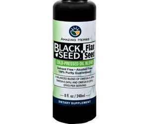 Amazing Herbs Black Seed Oil Blend - Flax Seed Oil - 8 Oz - RubertOrganics