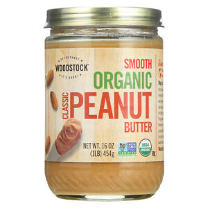 Woodstock Organic Classic Peanut Butter- Crunchy - 16 Oz.