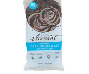 Element Organic Dipped Rice Cakes - Dark Chocolate - Case Of 6 - 3.5 Oz - RubertOrganics