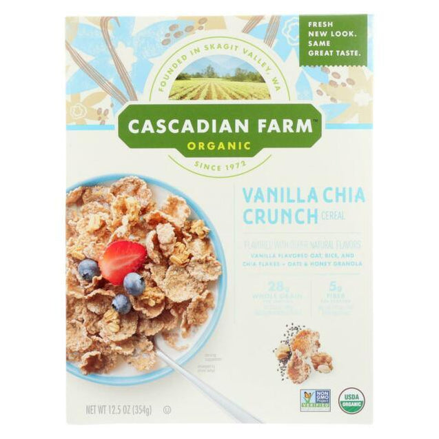 Cascadian Farm Organic Cereal - Vanilla Chia Crunch - Case Of 10 - 12.5 Oz - RubertOrganics